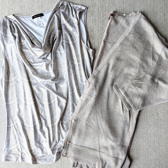 Slinky top + metallic cardigan - Picture 2 of 13